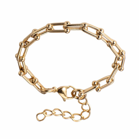 Stainless Steel Unique “U Link” Chain Bracelet