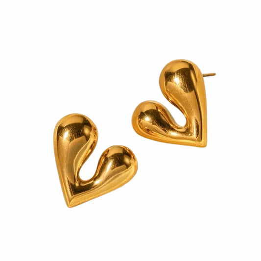 Deep in the Heart Gold Over Stainless Steel Earrings