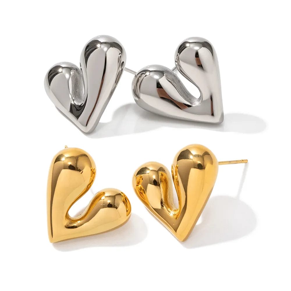 Abstract Heart Stainless Steel Earrings