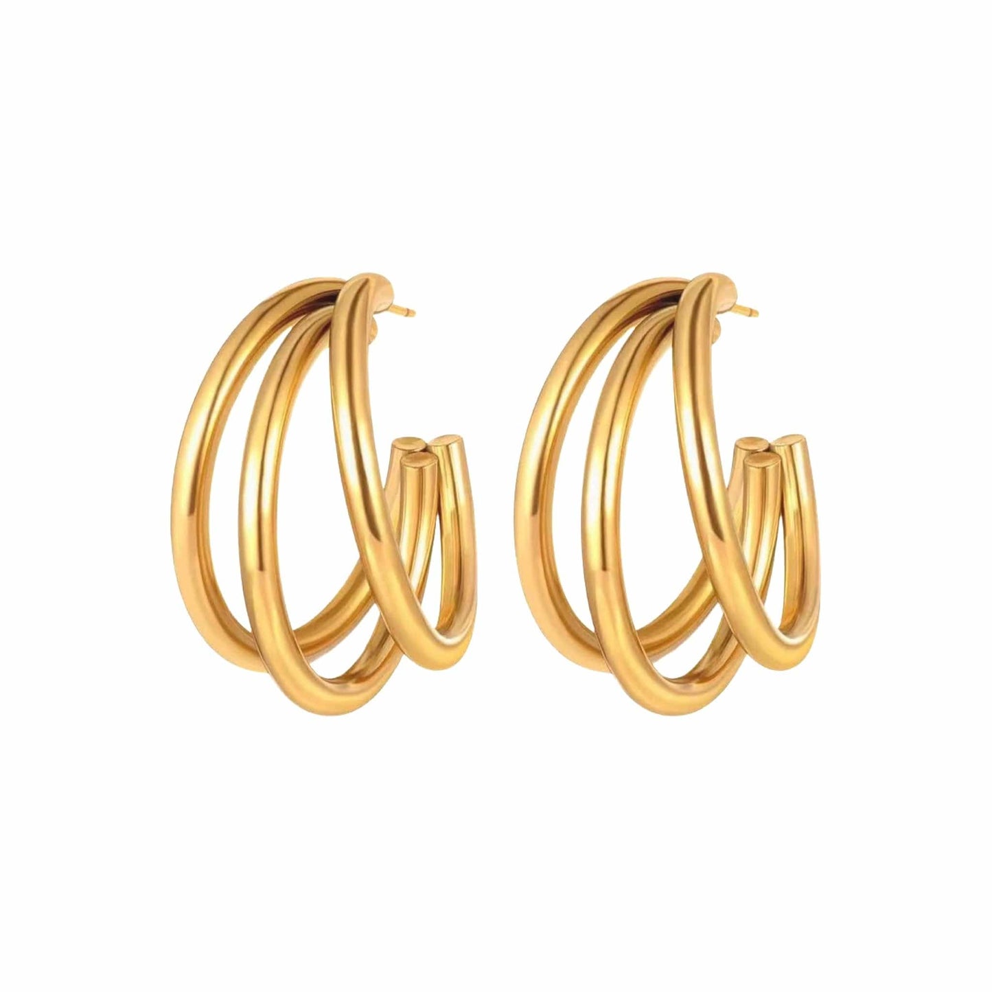 Triple C's Stainless Steel Hoop Earrings