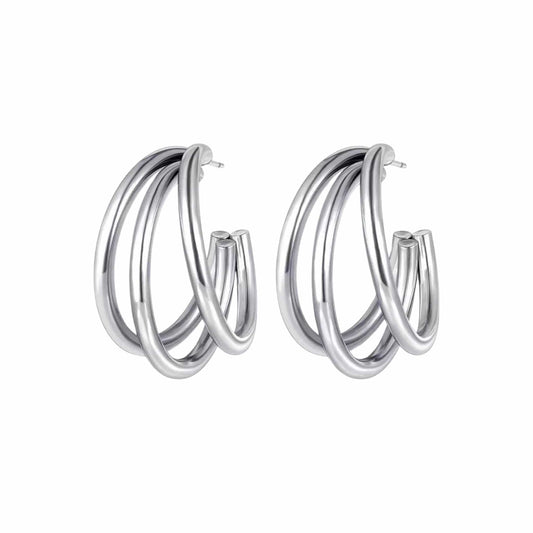 Triple C's Stainless Steel Hoop Earrings