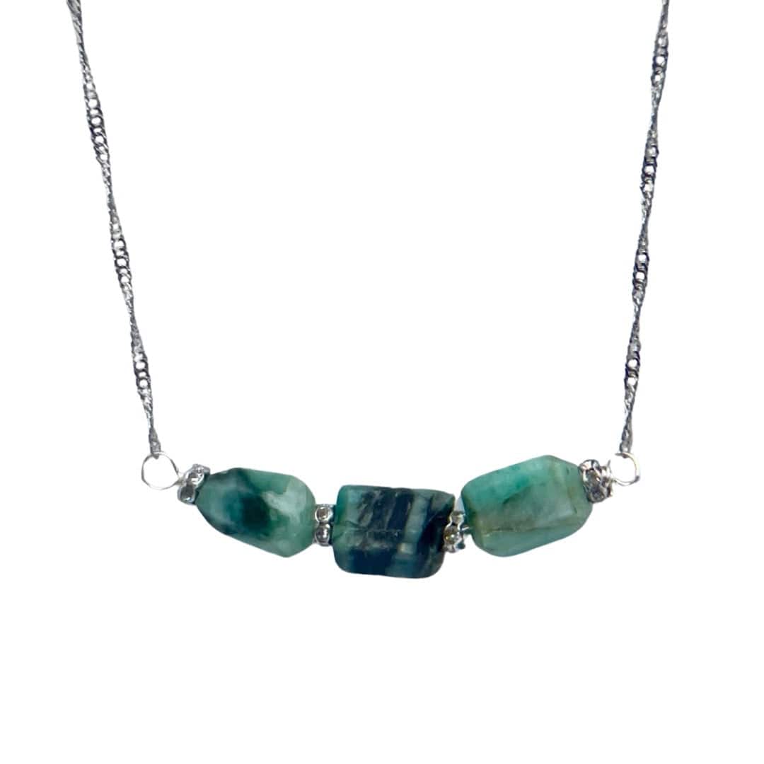 Natural Brazilian Emerald Nugget Necklace