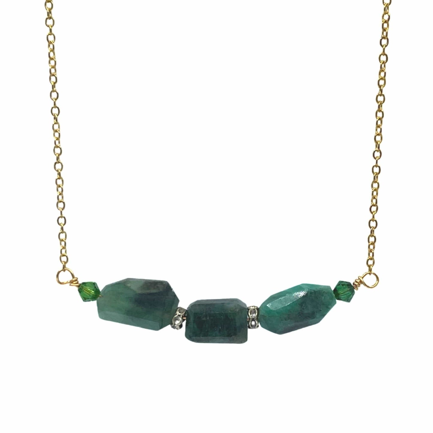 Natural Brazilian Emerald Nugget Necklace