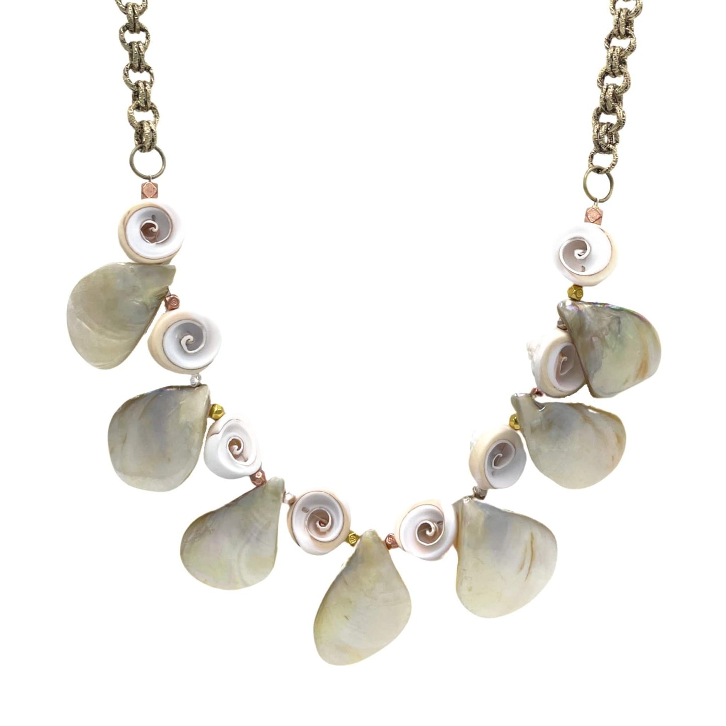 Natural Ivory Shell Teardrop Statement Necklace
